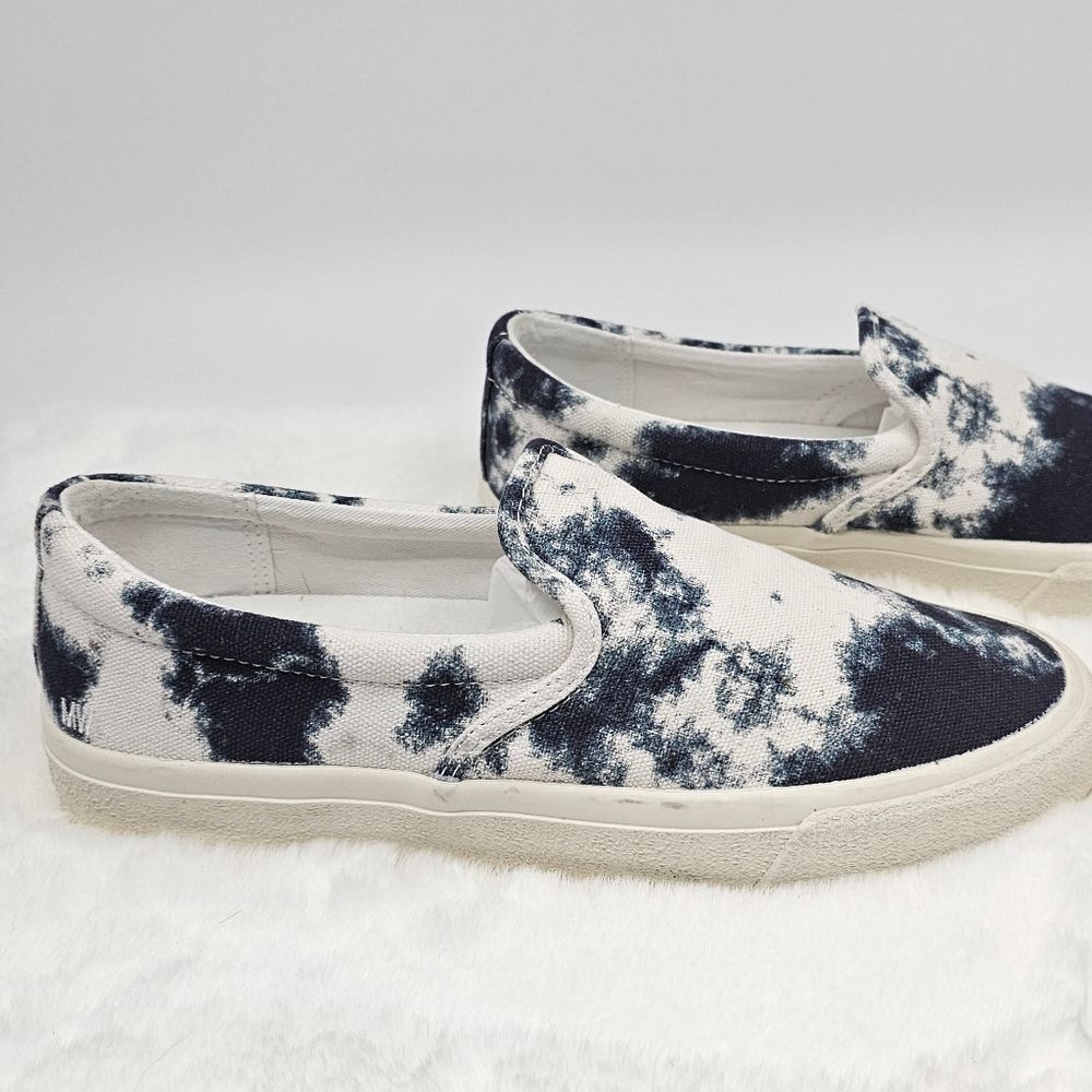 Madewell sidewalk slip on tie dye recycled canvas navy sneaker shoes 7.5